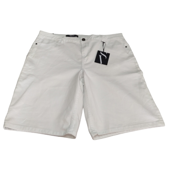 Simply Vera Vera Wang Women's White Mid Rise Stretch Shorts Size 16 NWT - Picture 3 of 8
